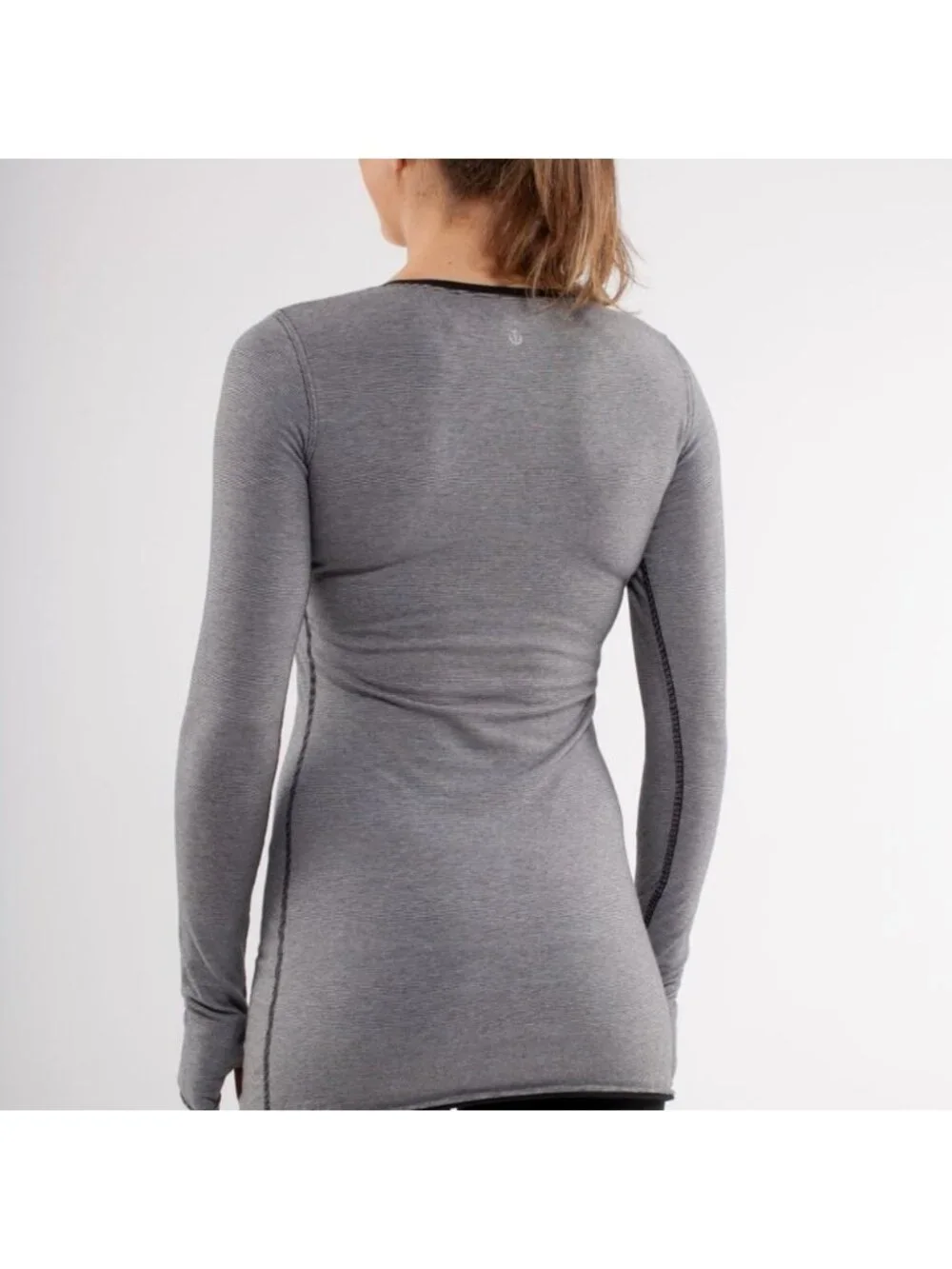 Lululemon Every Yogi Long Sleeve Wee Stripe White Black / Black